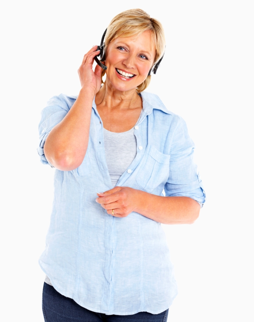 Callcenter Agent bei der Arbeit.